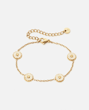 Marguerit Armbånd 18k Guldbelagt 8mm