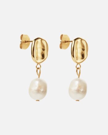 Melted Drop Perleøreringe 18k Guldbelagt