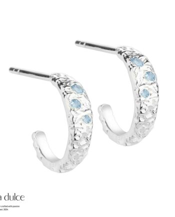 Mess Hoop Blue Small   Silver