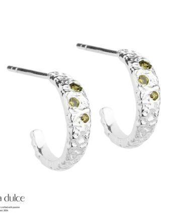 Mess Hoop Olive Small   Silver