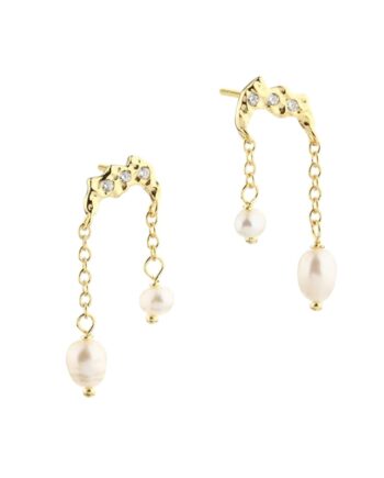 Milena Pearl Earstud   Golden