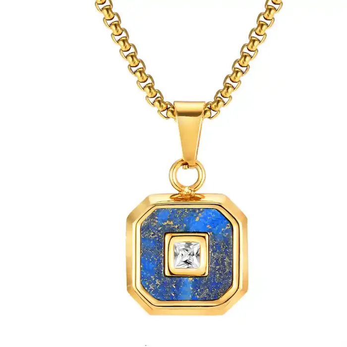 Neck Blue Gold Halssmykke Med Sten