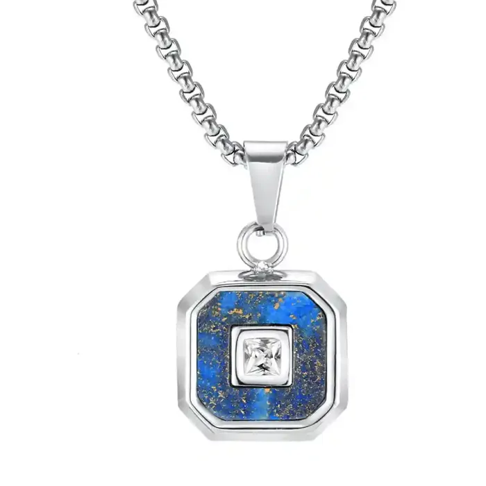 Neck Steel Blue Halssmykke Med Sten