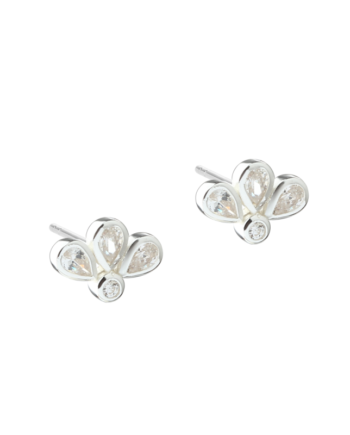 Nora Clear Flower   Silver
