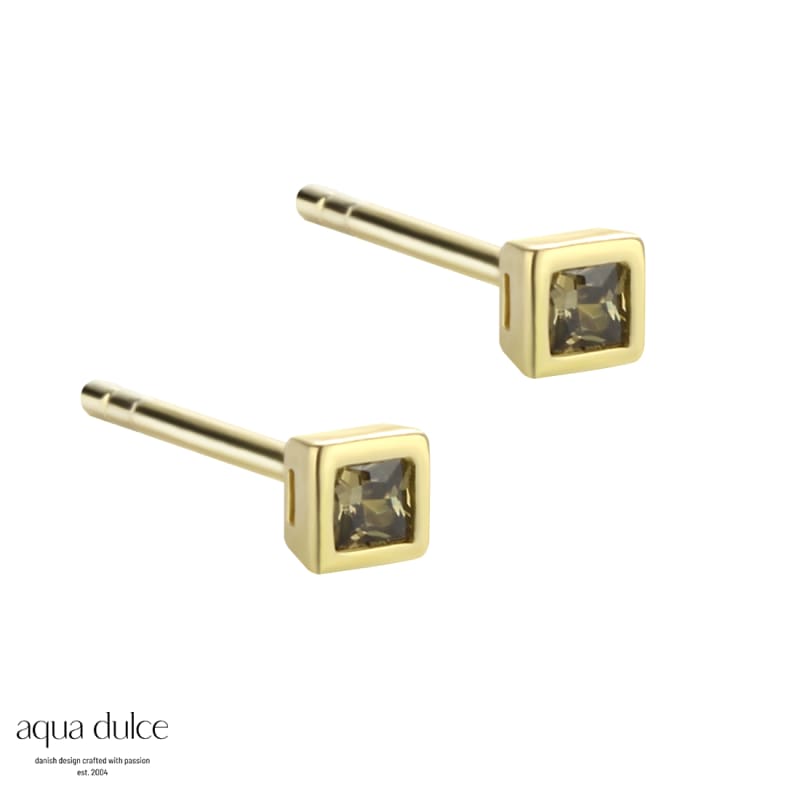 Olive Square Earstud   Golden