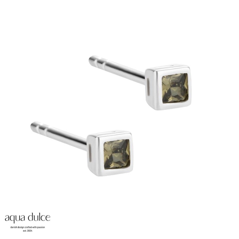 Olive Square Earstud   Silver
