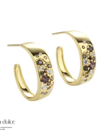 Olive Stardust Hoop 20 Mm     Golden