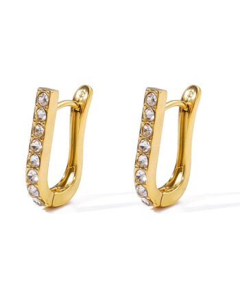 Oval Stone Hoop