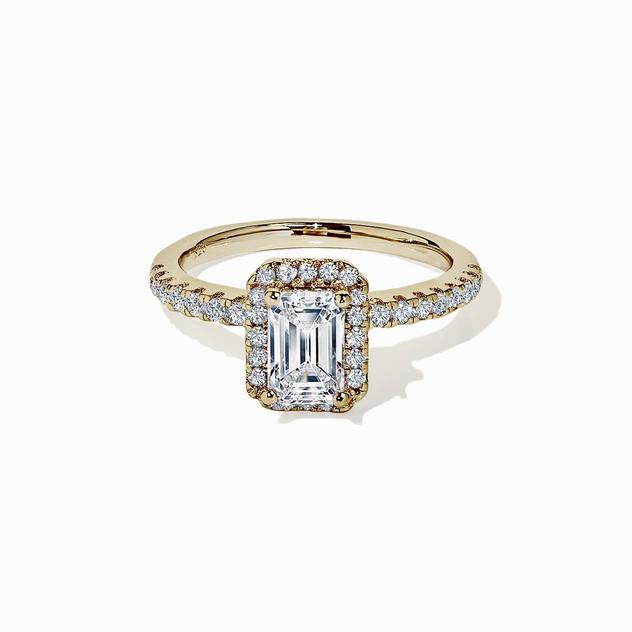 Oxford Klassisk Radiant Halo Ring Med Sten   Forgyldt Sterlingsølv