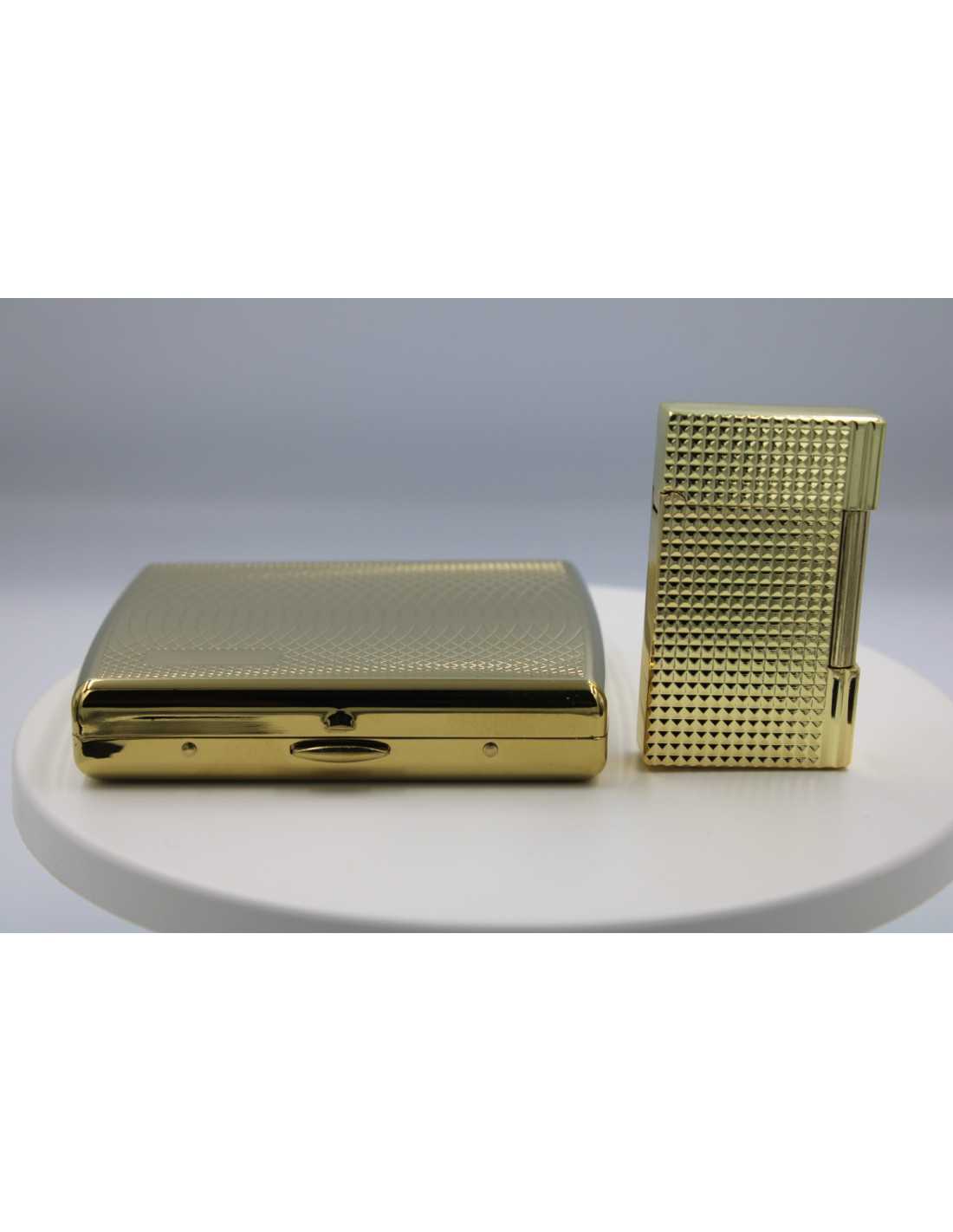 Pakketilbud Med Jean Claude Kvalitetslighter Guld   Jean Claude Cigaretetui Guld
