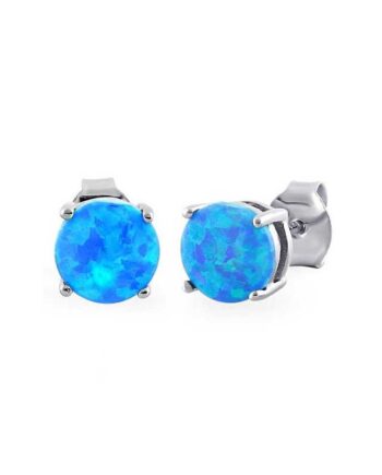 Paros Blå Opal øreringe   ørestikker Med 925 Sterling Sølv   Rhodium Belægning