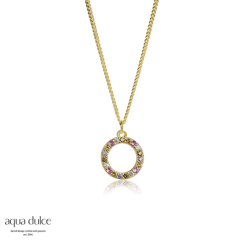 Pastel Circle Necklace   Golden