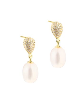 Pavé Pearl Earstud    Golden