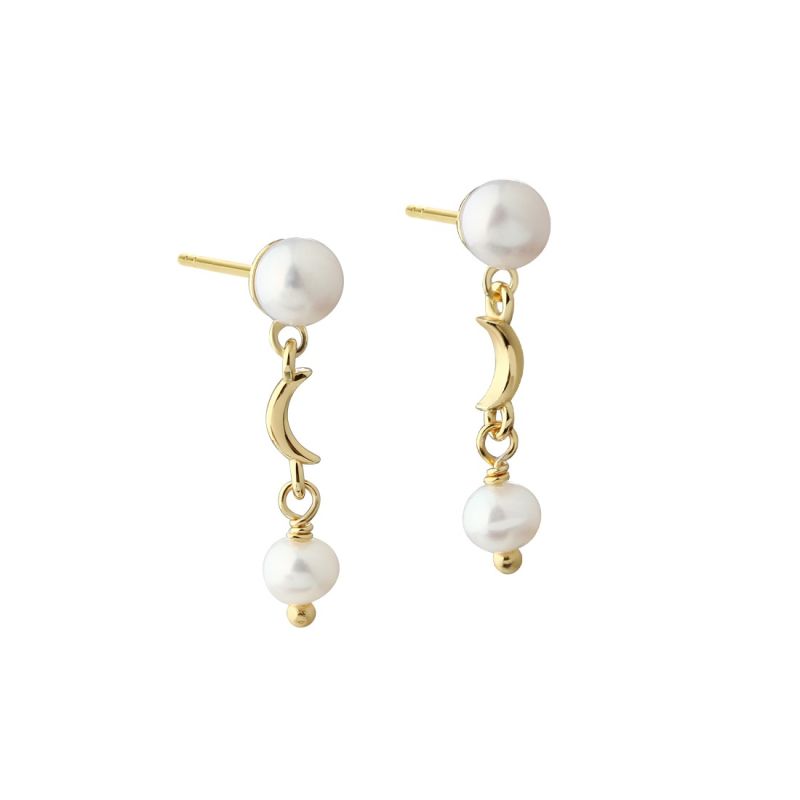 Pearl Moon Earstud    Golden