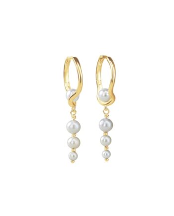 Pearl Sela Hoop Long    Golden