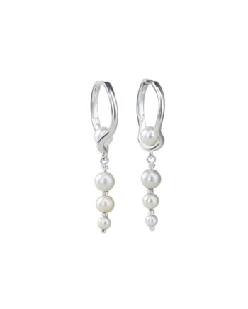 Pearl Sela Hoop Long    Silver