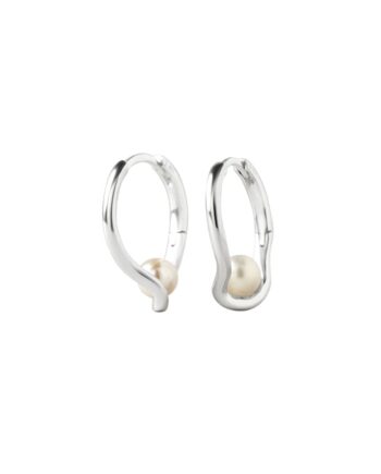 Pearl Sela Hoop   Silver