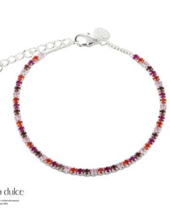 Pink Tennis Bracelet   Silver