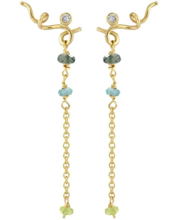 Rabinovich Guld øreringe Smaragd  Peridot  Diamant Sweet Twist