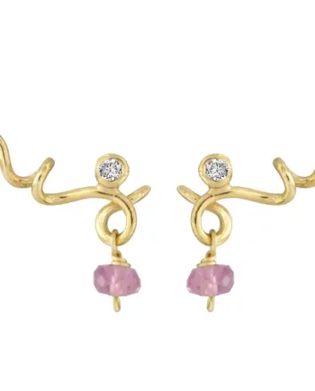 Rabinovich Guld ørestik Med Safir Og Diamant Sweet Twist