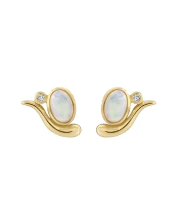 Rabinovich Guld ørestik Opal Diamant Elegant Opal