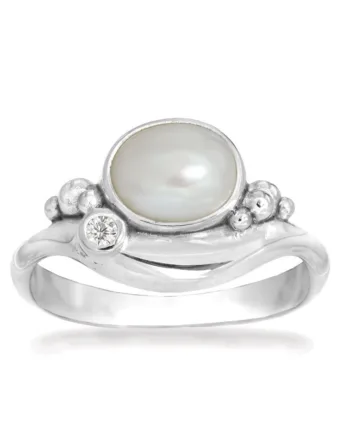 Rabinovich Sølv Ring Med Hvid Perle Pleasant Pearl Størrelse 51