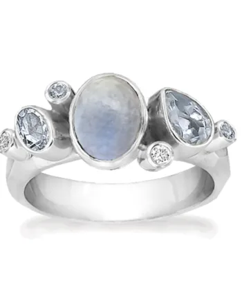 Rabinovich Sølv Ring Med Sten Blue Moon Størrelse 53