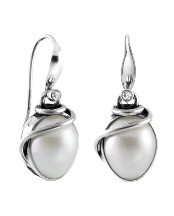 Rabinovich øreringe  11 Mm Hvid Ferskvandsperle Fra Serien Majestic White