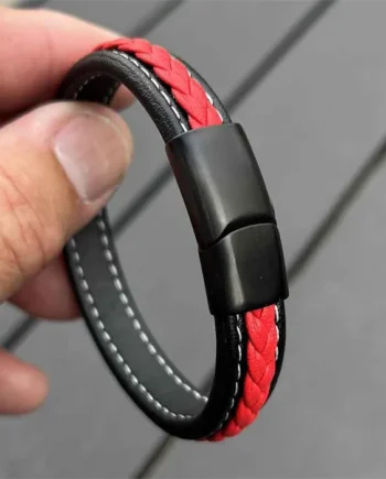 Red Major Læderarmbånd Flet