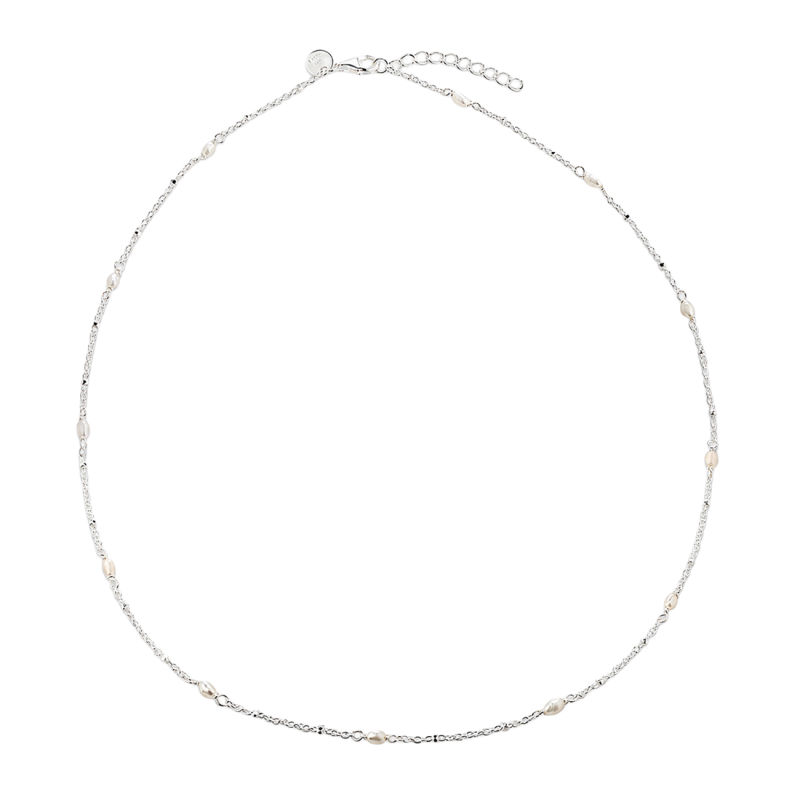 Rice Dots Necklace   Silver