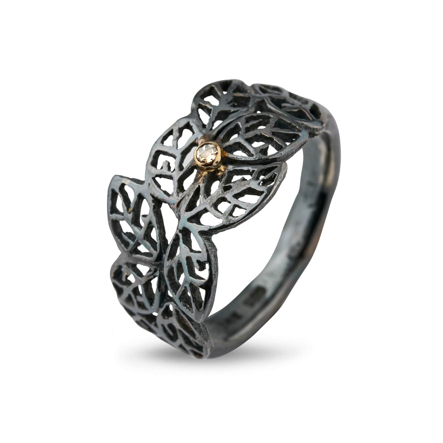 Ring Beech Leaves Oxydized 52