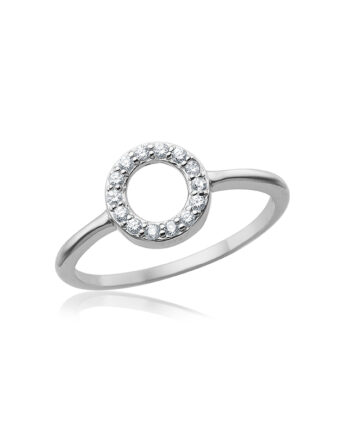 Ring   Sølv Med Zirkonia 48