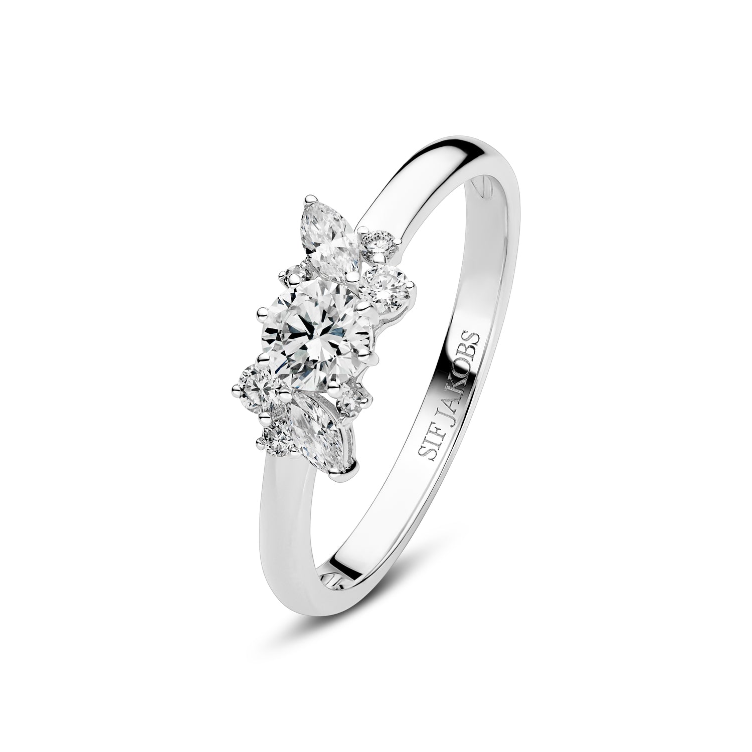 Ring Lovere 14 Kt  Guld El  Hvidguld El Hvidguld   58 Ct Tw  -  Vs Lab-grown Diamanter