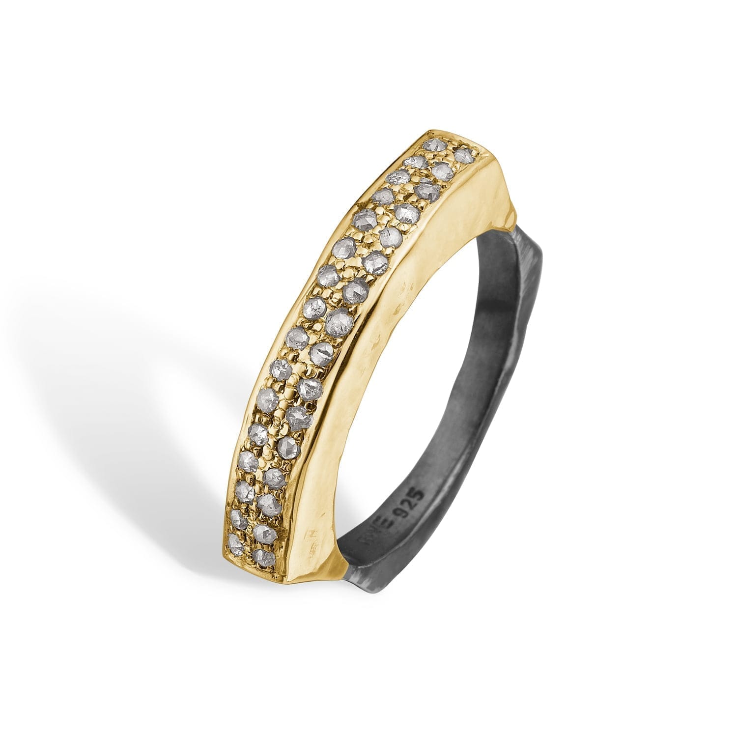 Ring Manhattan Skyline Gold Pavé 52