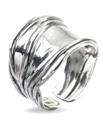 Ring Nebula Silver Slim Polished 52