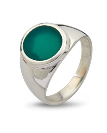 Ring Oval Green Onyx 58