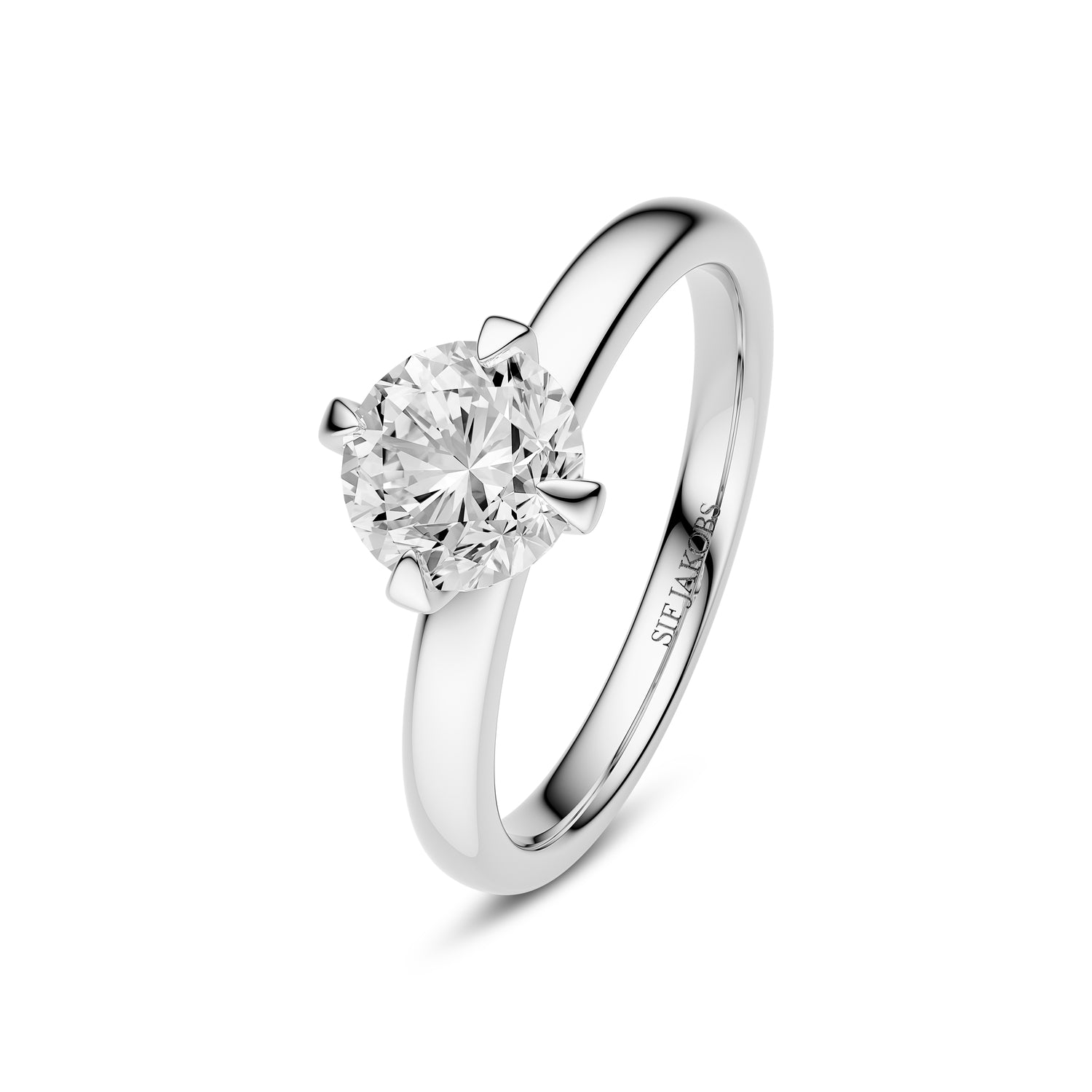 Ring Venice Solitaire 14 Kt  Guld El  Hvidguld   50-  00 Ct Tw  -  Vs Lab-grown Diamanter