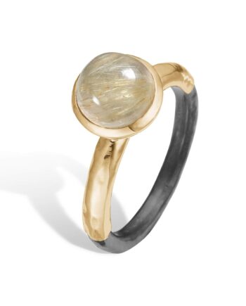 Ring Victoria Rose Rutile Qtz Cab8mm 52