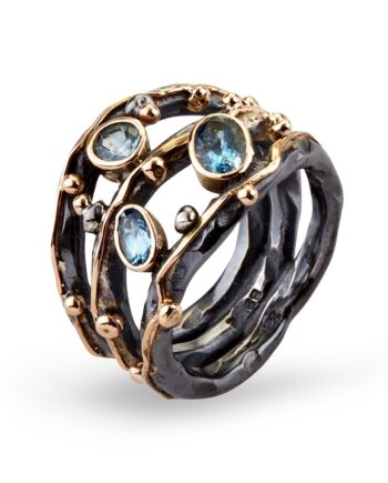 Ring Zeus Tribeca Stones Aqua 52