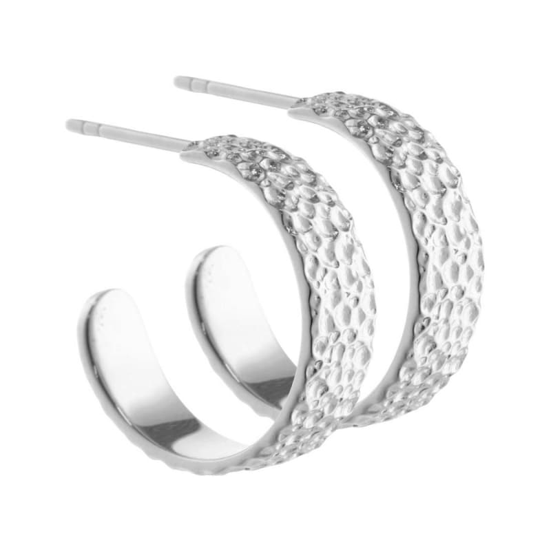 Ruffle Hoops   Silver