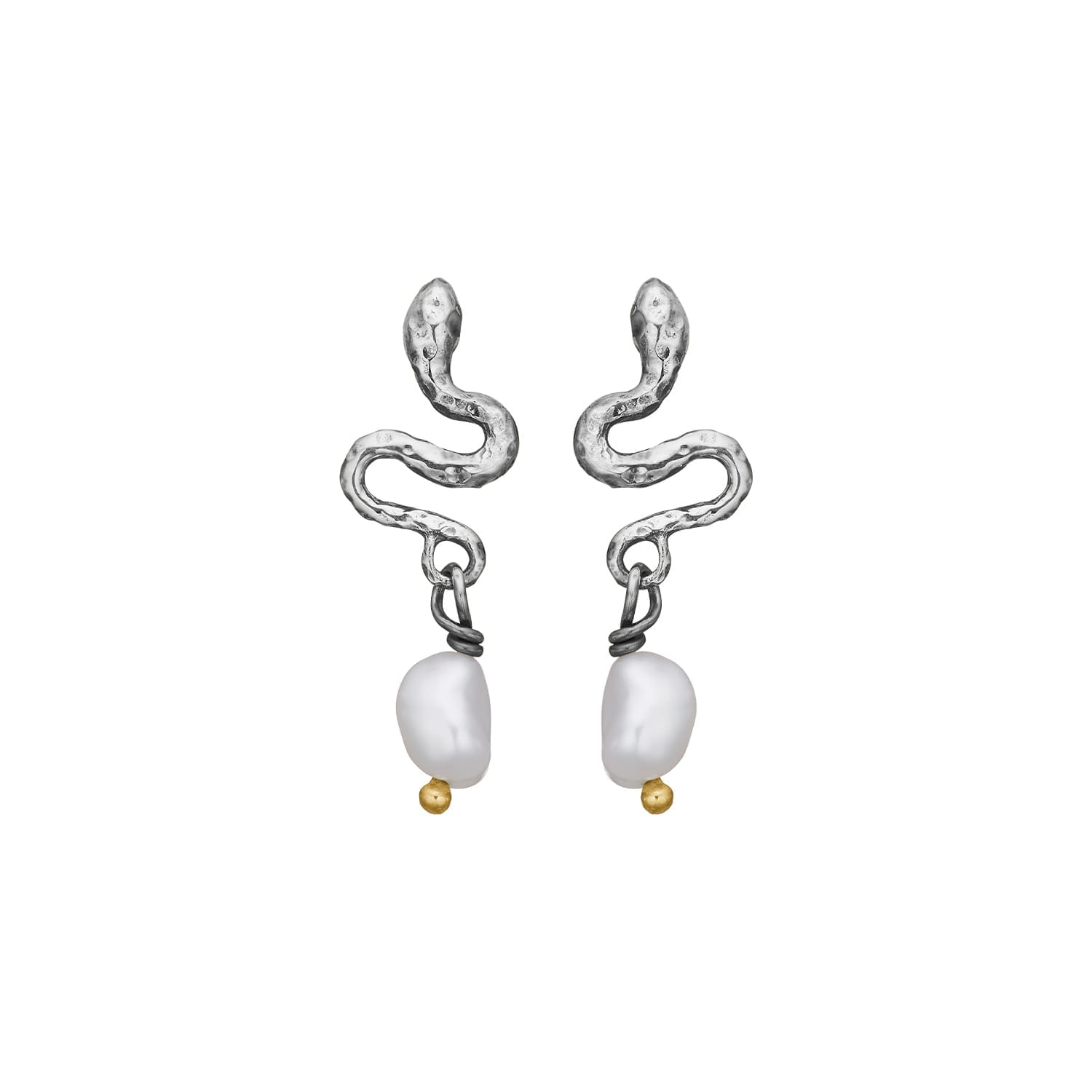 Serpent Silver Perle øreringe