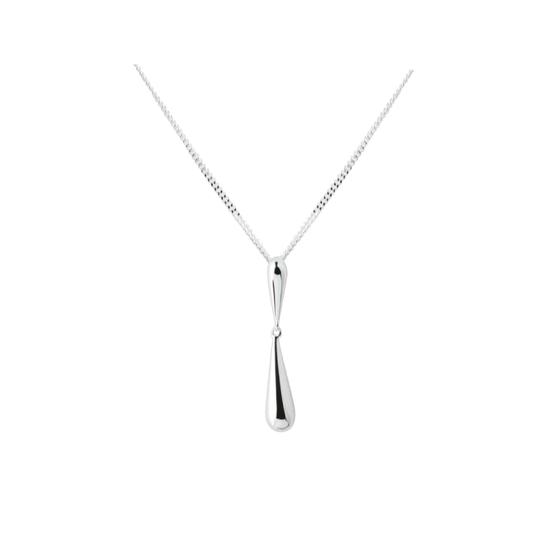 Shiny Drop Necklace   Silver