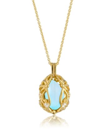 Smykke æg Med Aqua Calcedon