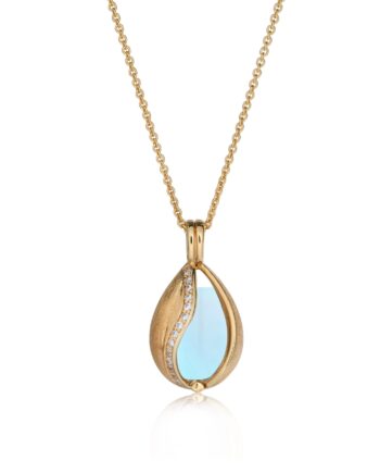 Smykke æg Med Aqua Calcedon