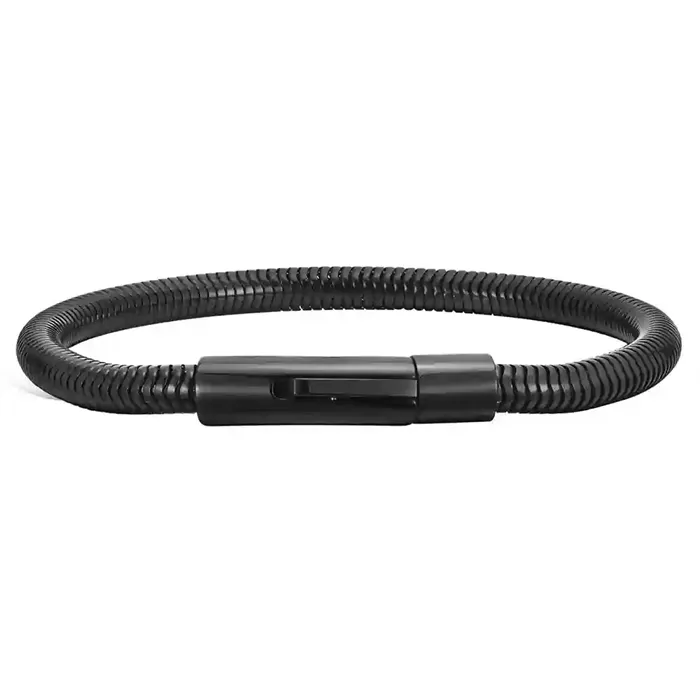 Snake Sort Armbånd ædelstål 20 Cm