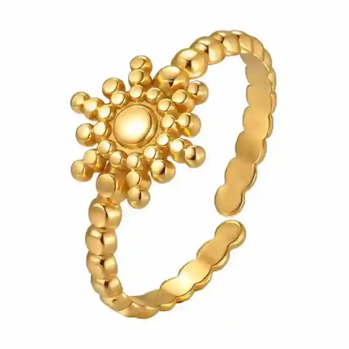 Soleil Ring   Forgyldt Justerbar Blomsterring