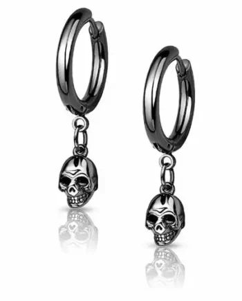 Sort Skull Kranie ørering   Stk