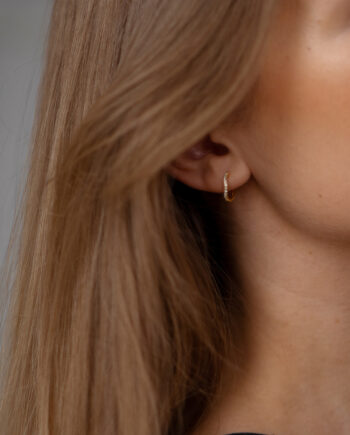 Sparkle Wave 14 Mm Guld Hoops