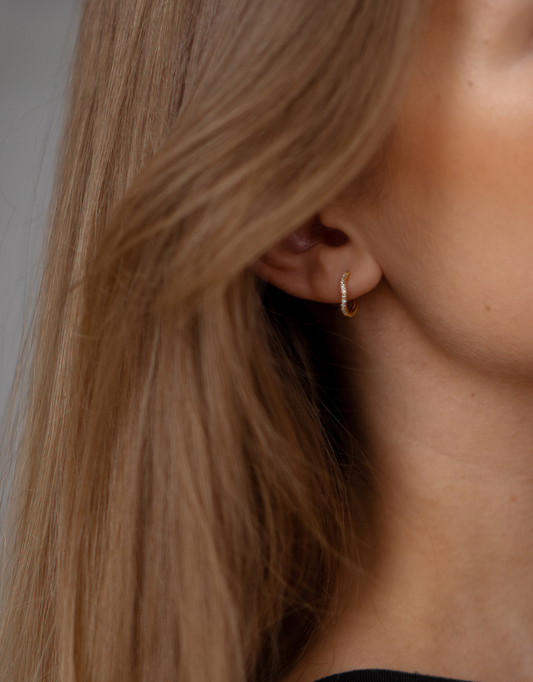 Sparkle Wave 14 Mm Guld Hoops