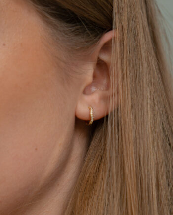 Sparkle Wave 10 Mm Guld Hoops